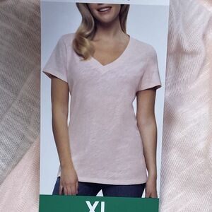 Felina Women's XL V-Neck Blouse Pink e0980